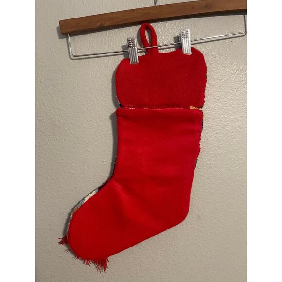 World Bazaars Christmas Stocking Hooked Snowman Red Green Decorative Holiday - Picture 2 of 5